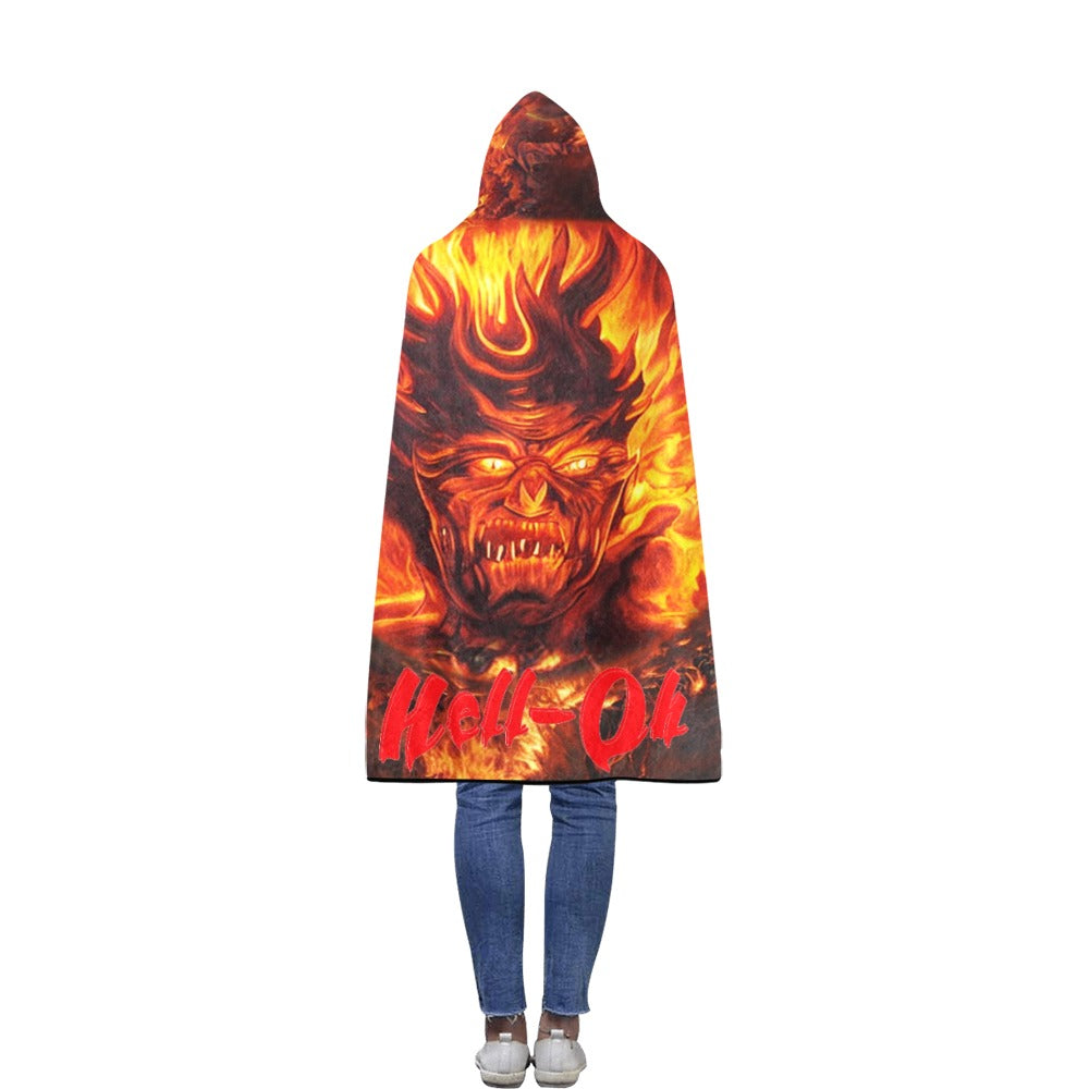 “Hell-Oh Halloween” Flannel Hooded Blanket 50''x60''