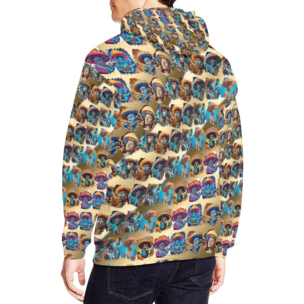 "Toking Psychedelic Mushroom People" Men's Hoodie