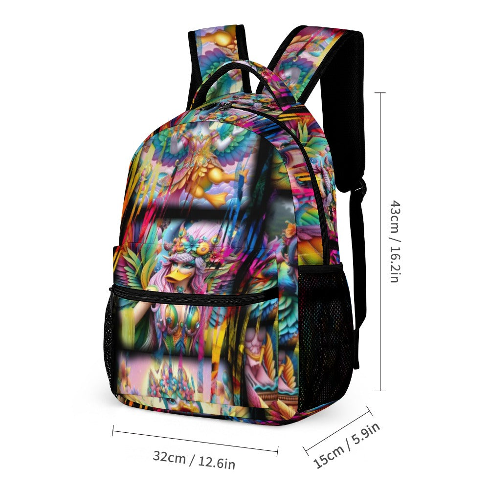 “Duck Fairies in a Storm of Colors” Backpack 3 Piece Set