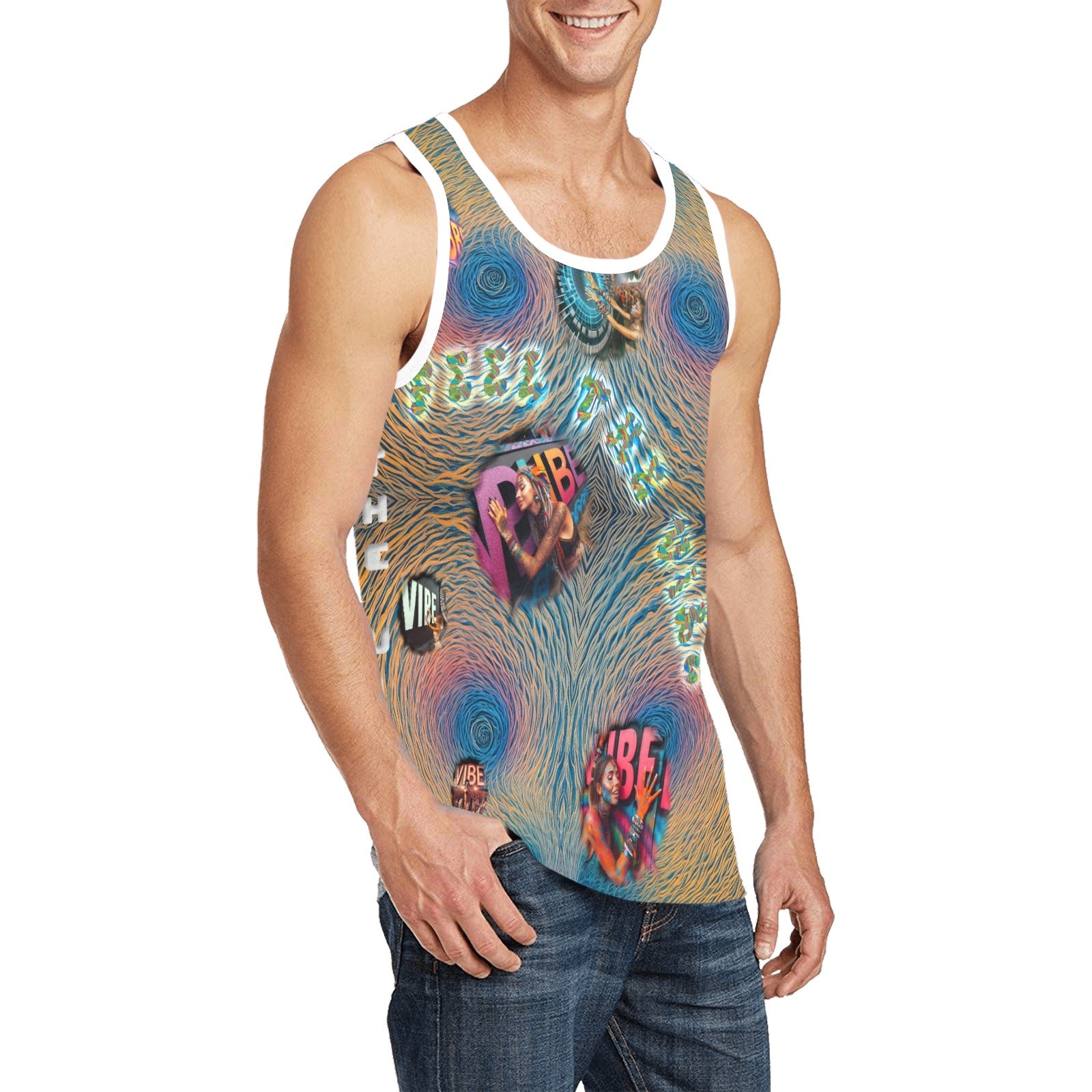 Camiseta sin mangas estándar para hombre "Feel the Vibe"