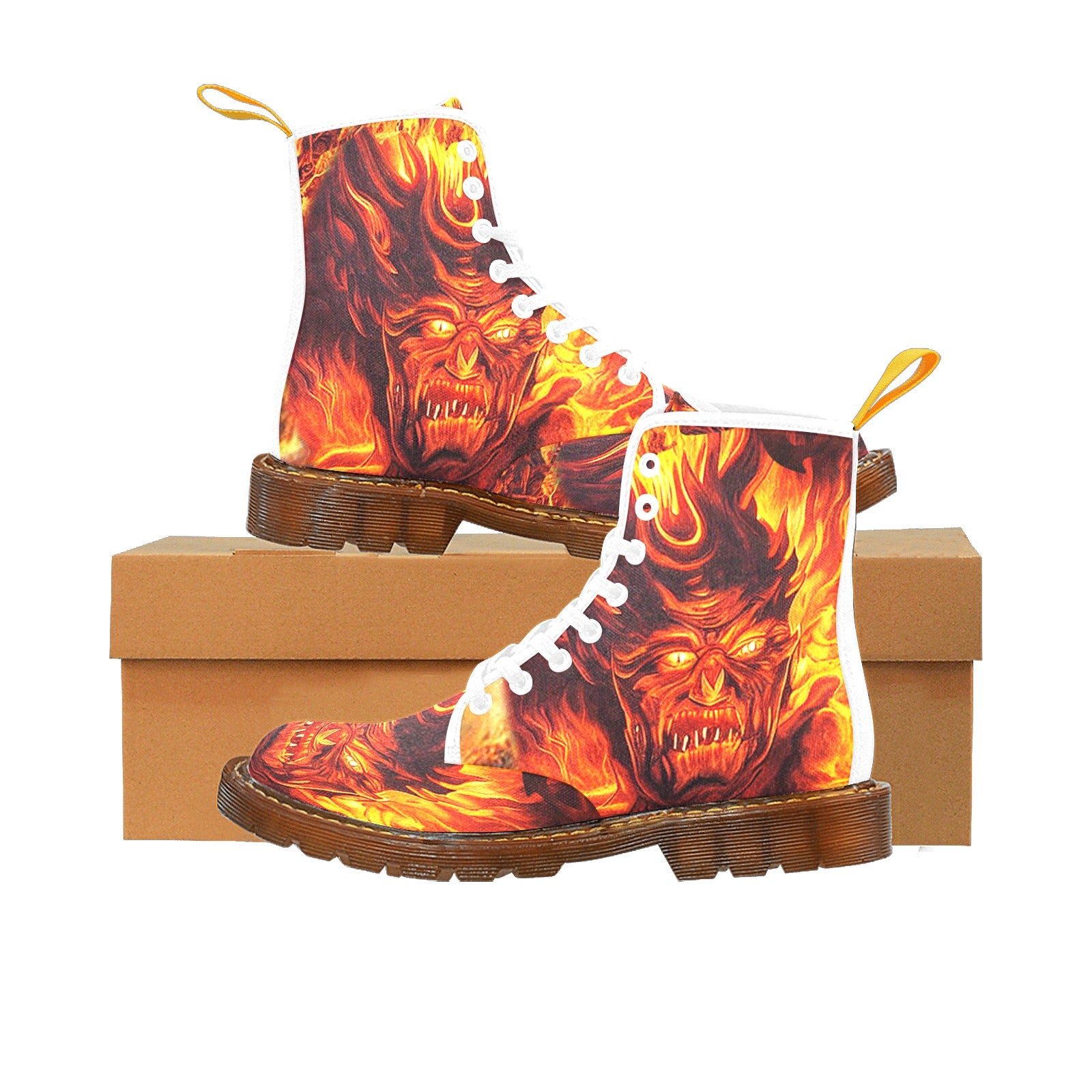 “Hell-Oh Halloween” Women’s Lace Up Canvas Boots