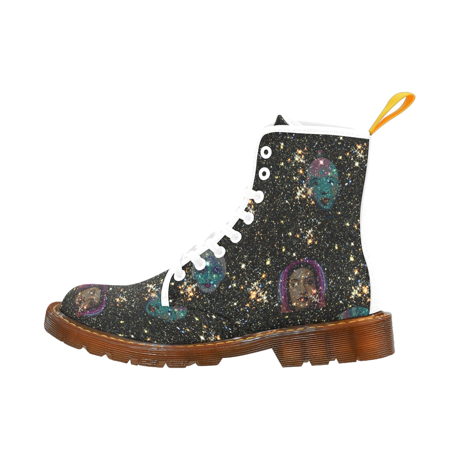 "Girls from Quintuplet Galaxy Cluster" Women's Lace Up Canvas Boots