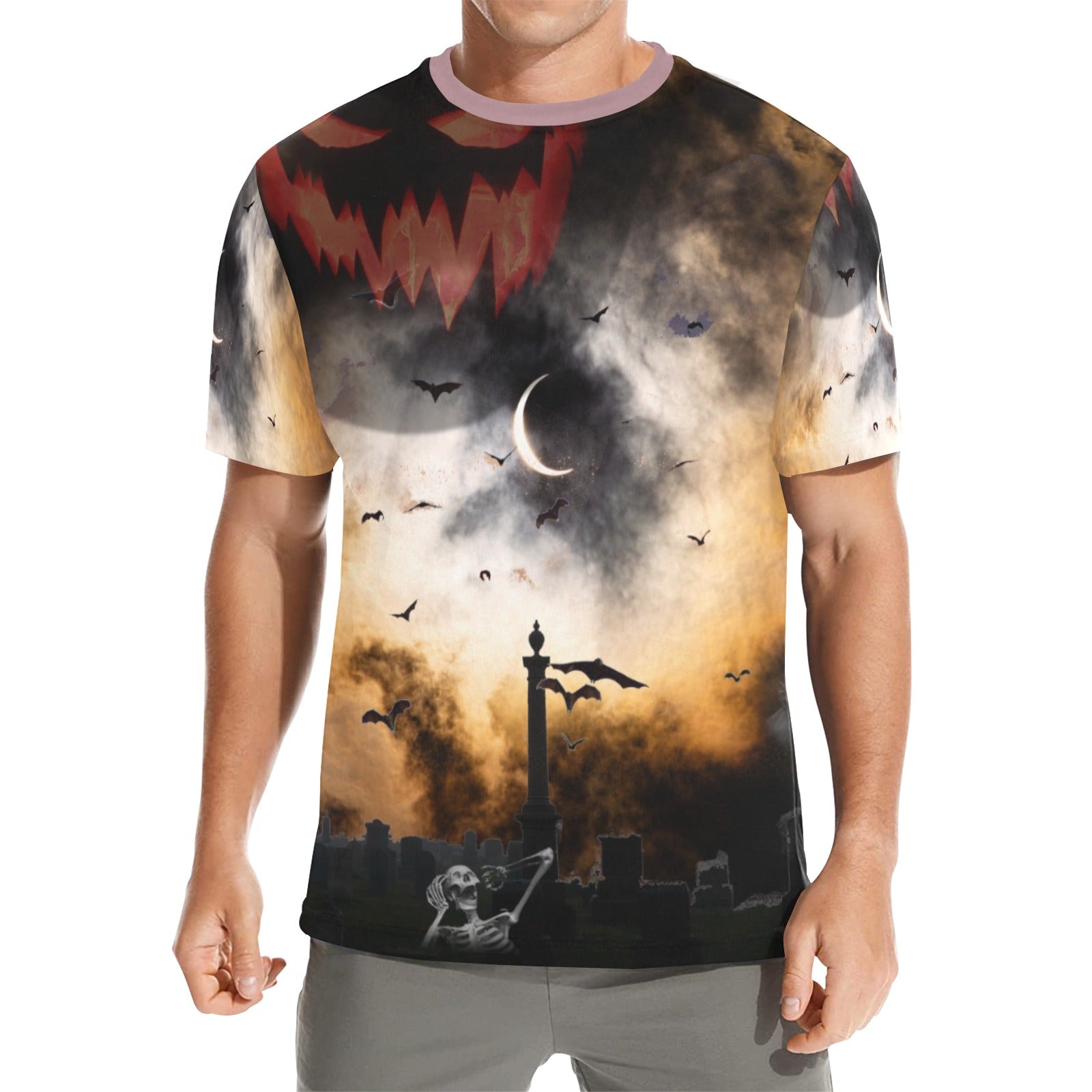 “Halloween Night”  Men's Basic T-Shirt – Sizes S- 5XL