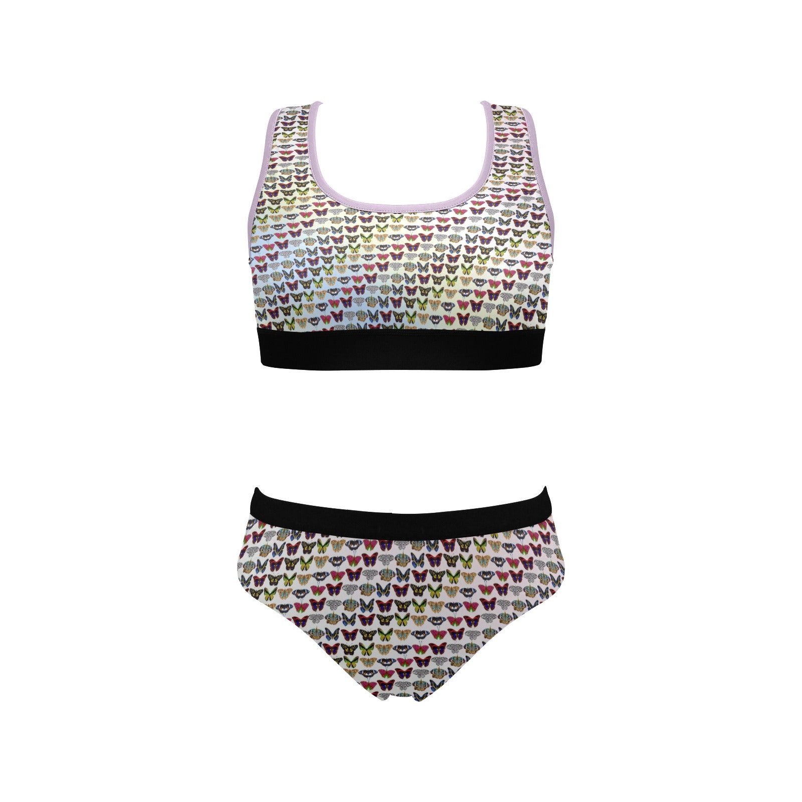 “Butterfly Flourish” Women's Sports Festival Set – Top and Booty Shorts