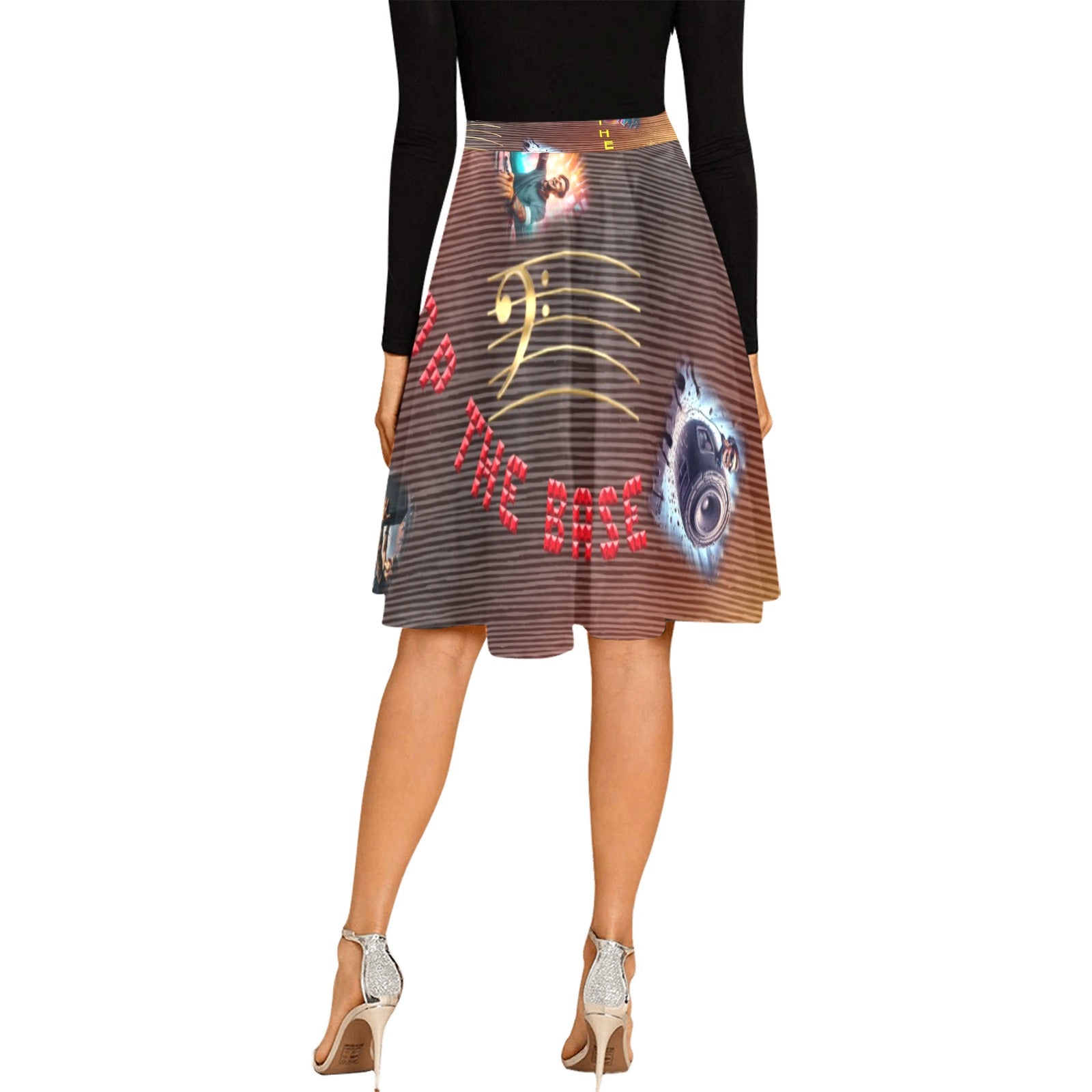 “Drop the Base” Women's Pleated Midi Skirt