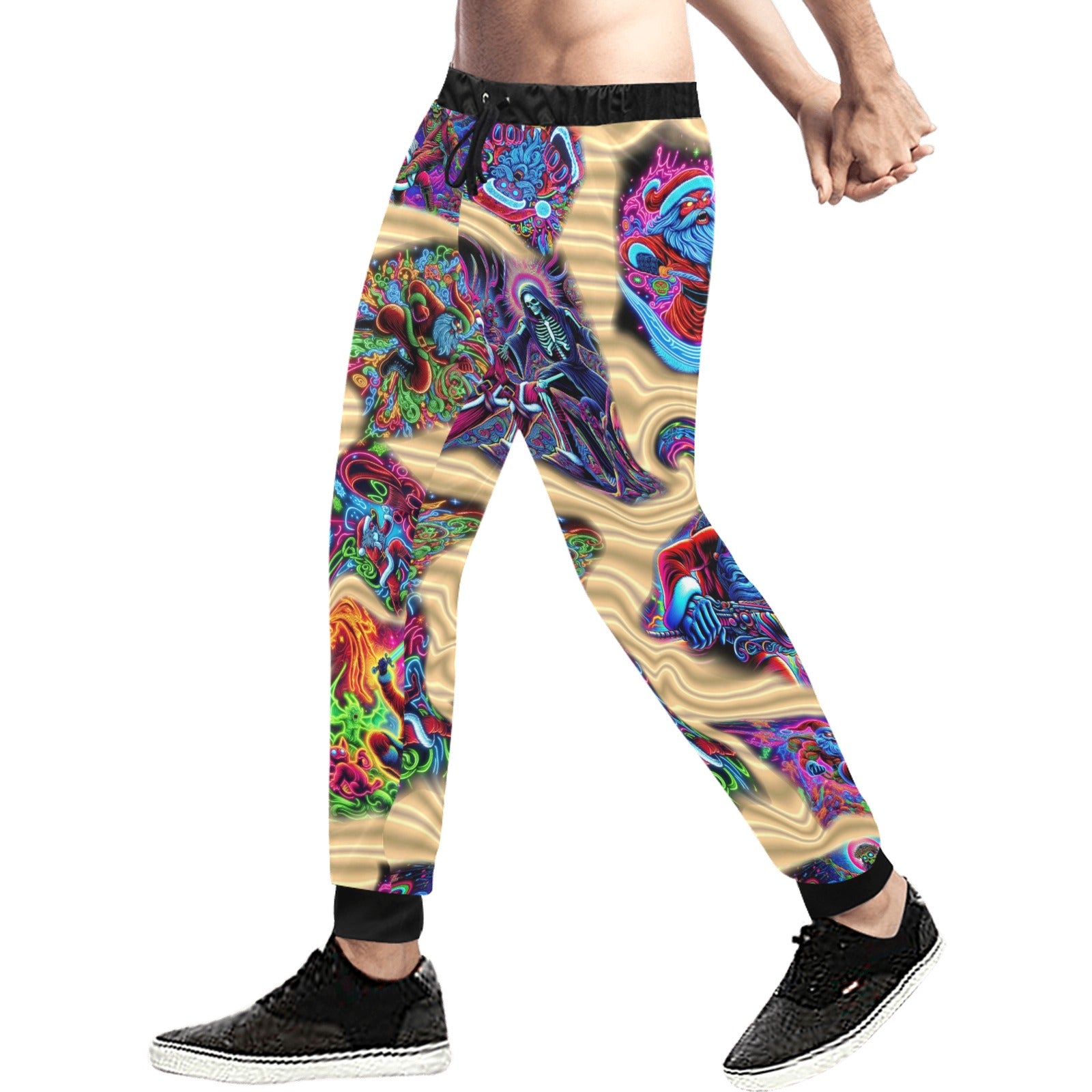 “Neon Santa Fighting Evil” Men’s Joggers - Sizes XS - 4XL