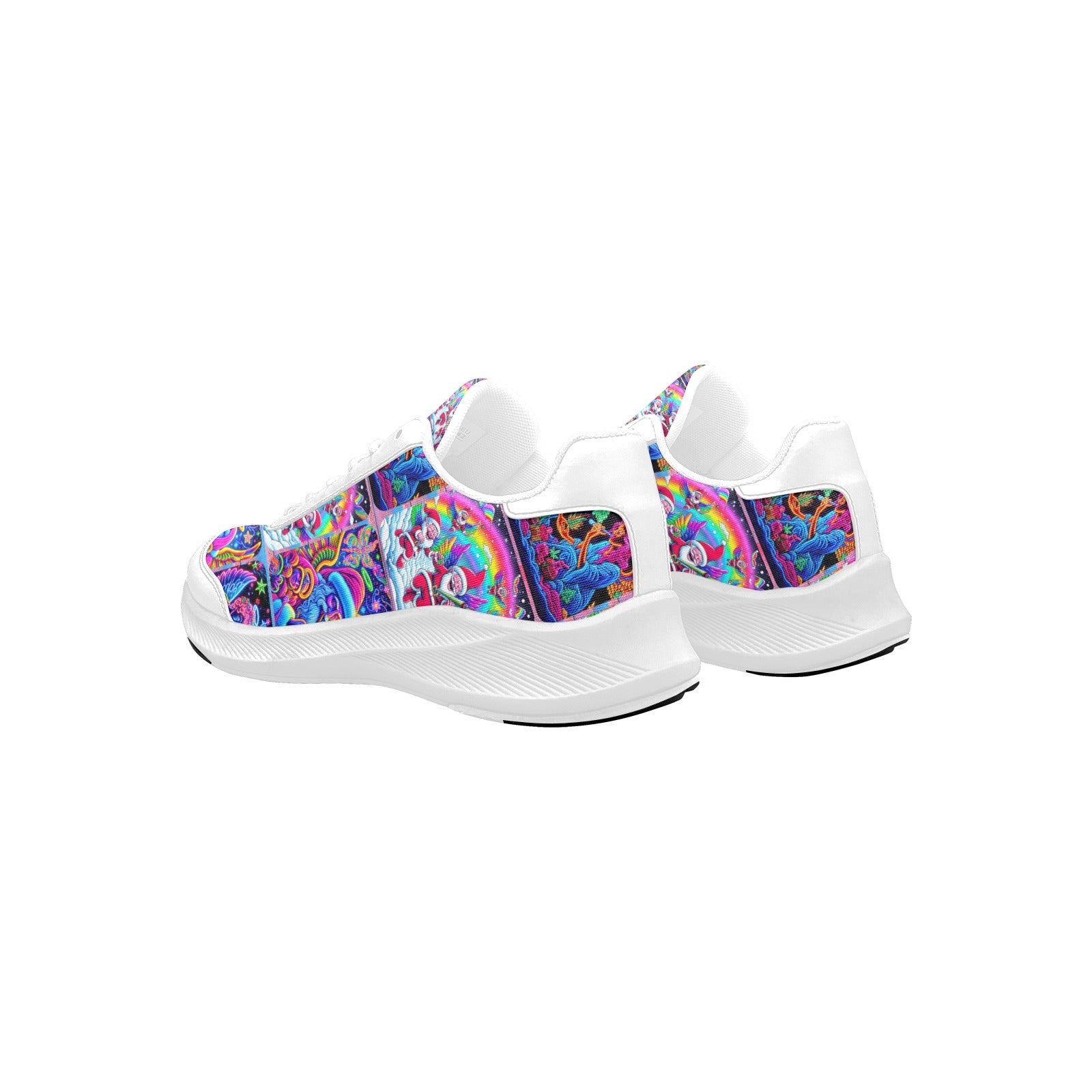 “Psychedelic Toking Christmas Angels” Women's Mudguard Running Shoes