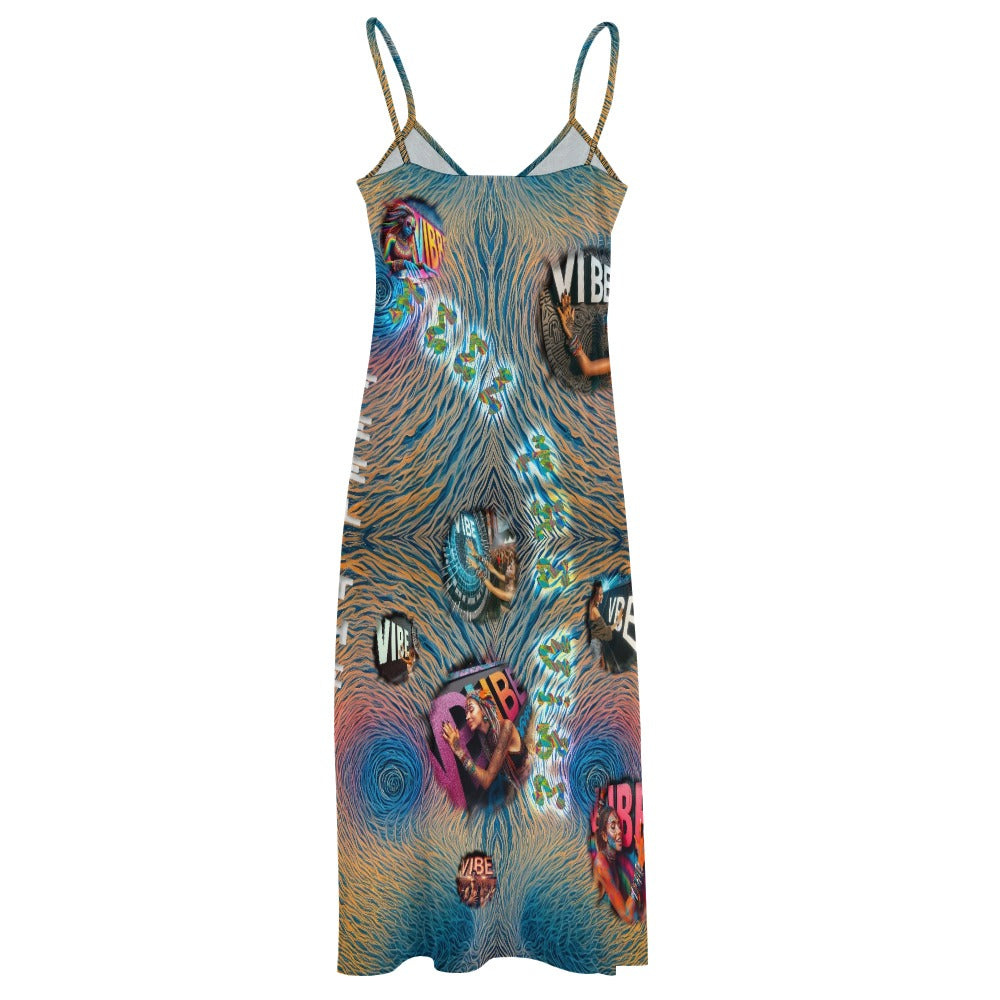 Vestido con tirantes hasta los tobillos “Feel the Vibe”