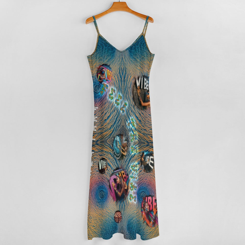 Vestido con tirantes hasta los tobillos “Feel the Vibe”