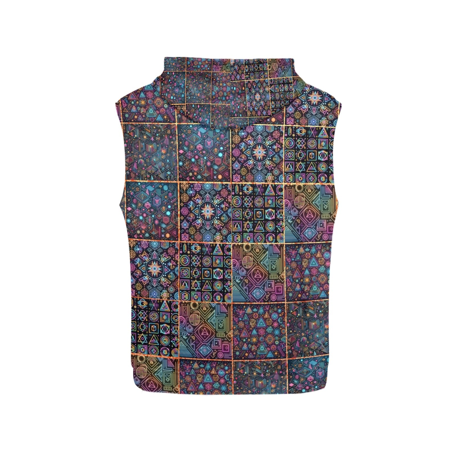 “Neon Geometric No. 1” Men's Sleeveless Hoodie