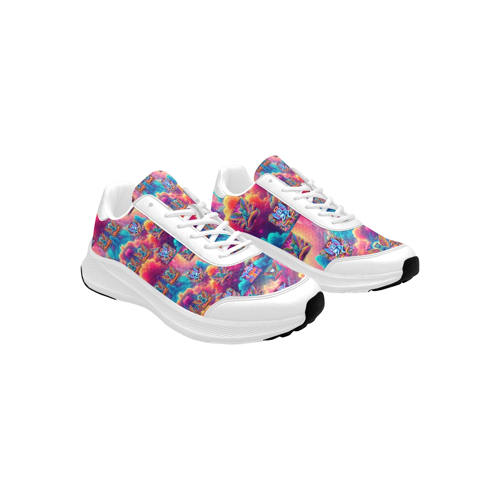 “Heavenly Angel Cats on Psychedelic Mushrooms” Women's Mudguard Running Shoes