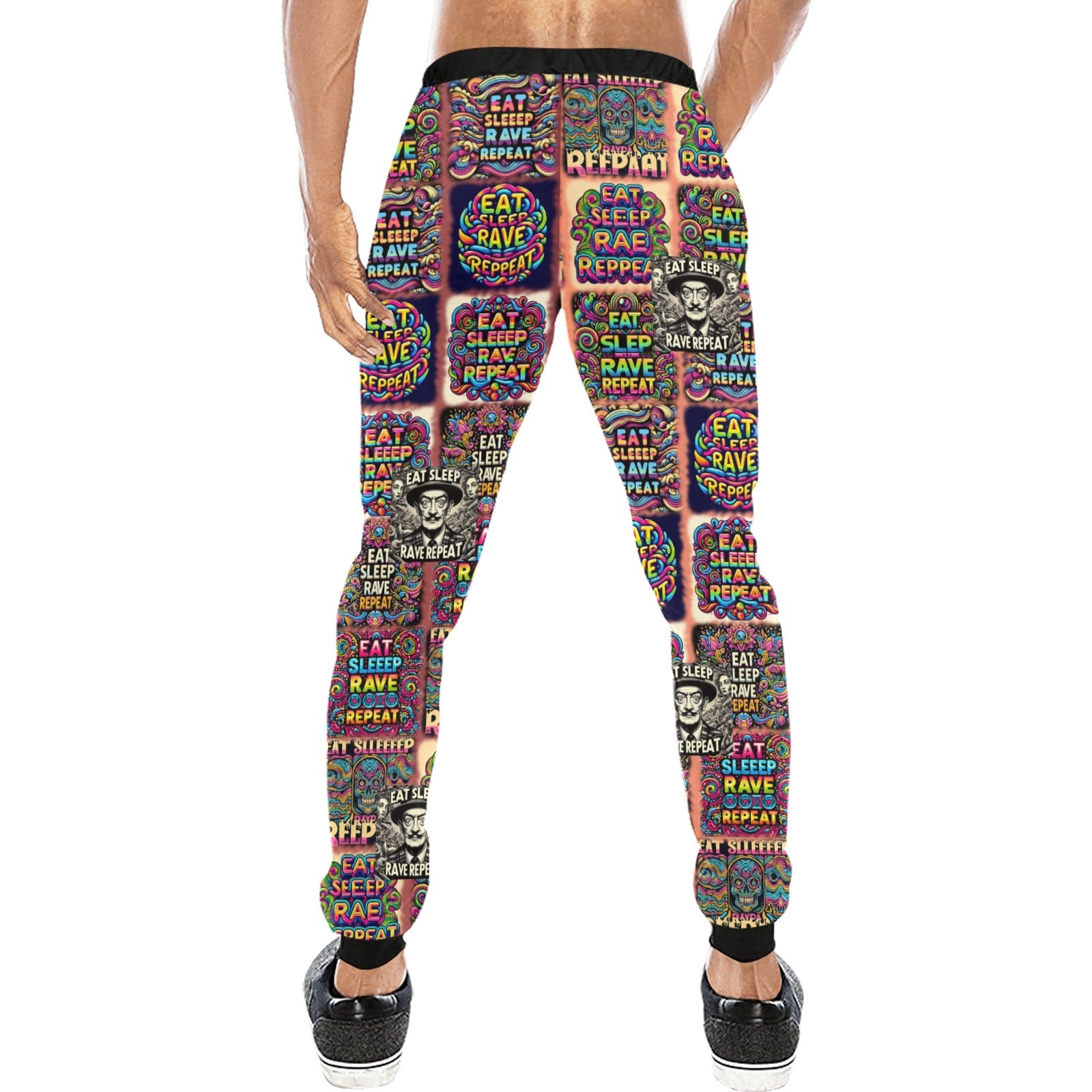 “Eat, Sleep, Rave, Repeat -Featuring Salvadore Dali” Men’s Joggers - Sizes XS - 4XL