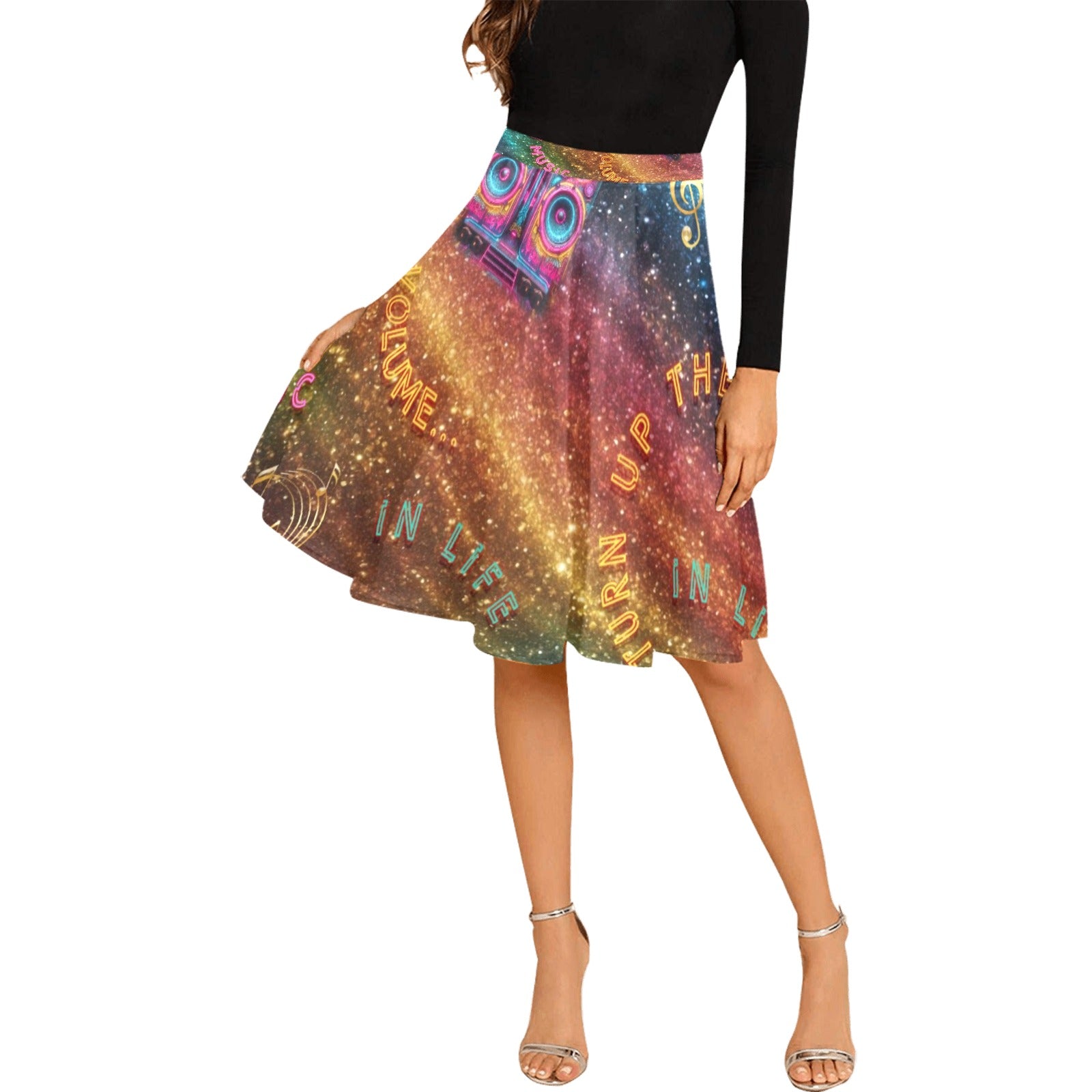 “Turn Up the Volume” Women's Pleated Midi Skirt