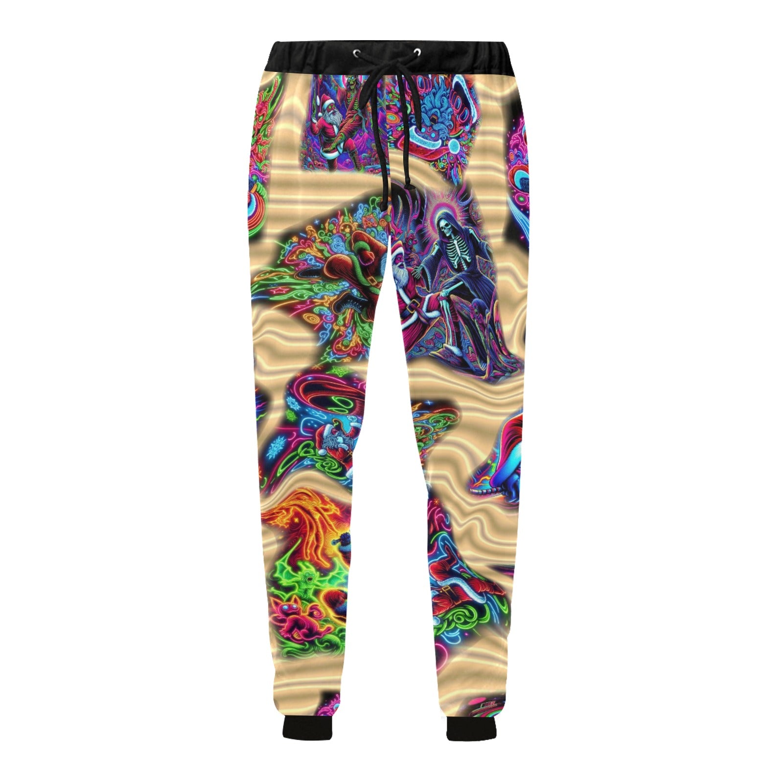 “Neon Santa Fighting Evil” Men’s Joggers - Sizes XS - 4XL