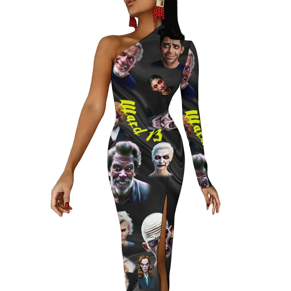 “Ward 13” Halloween Half Sleeve Slit Dress