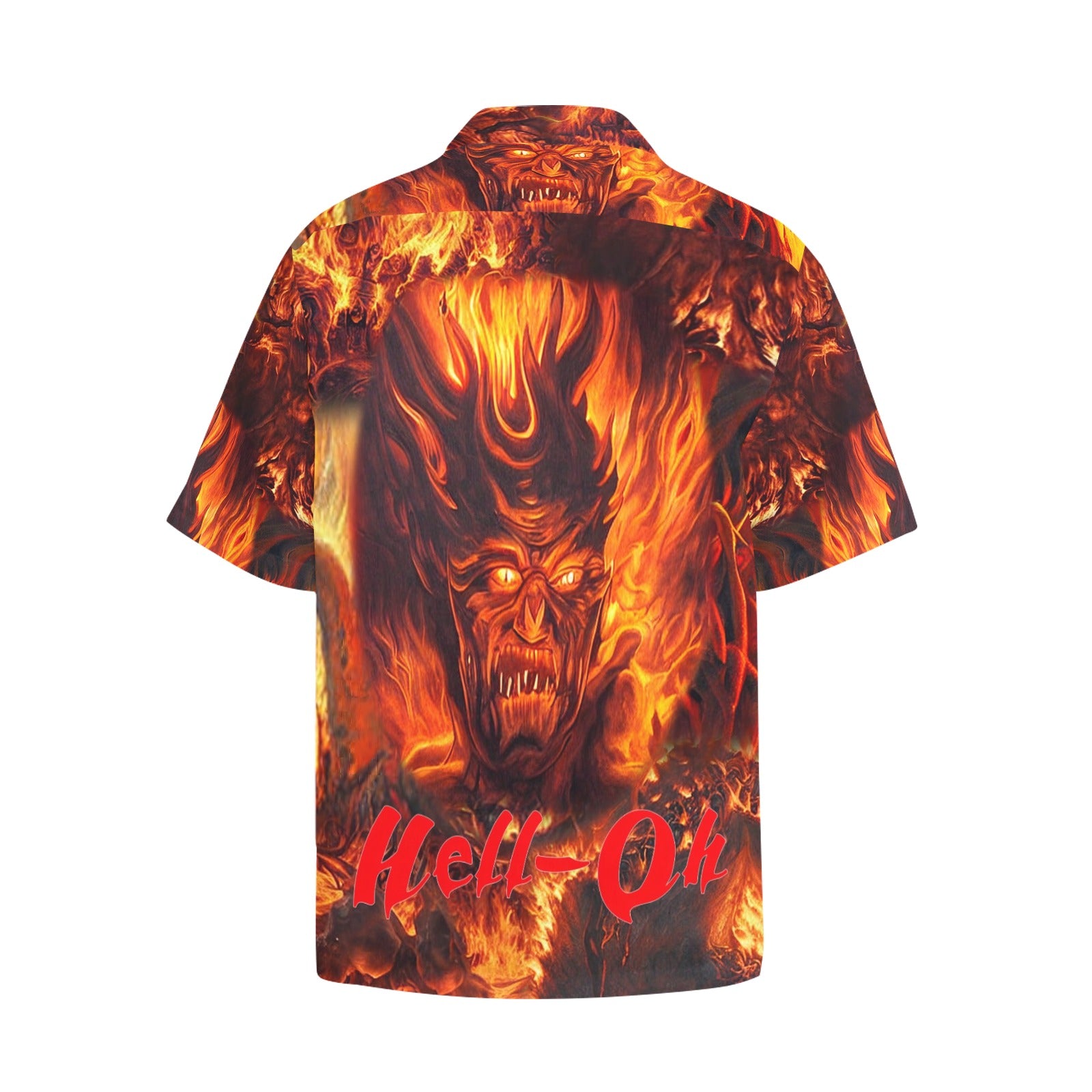 “Hell-Oh Halloween” Men’s Lounge Shirt – Sizes S- 5XL