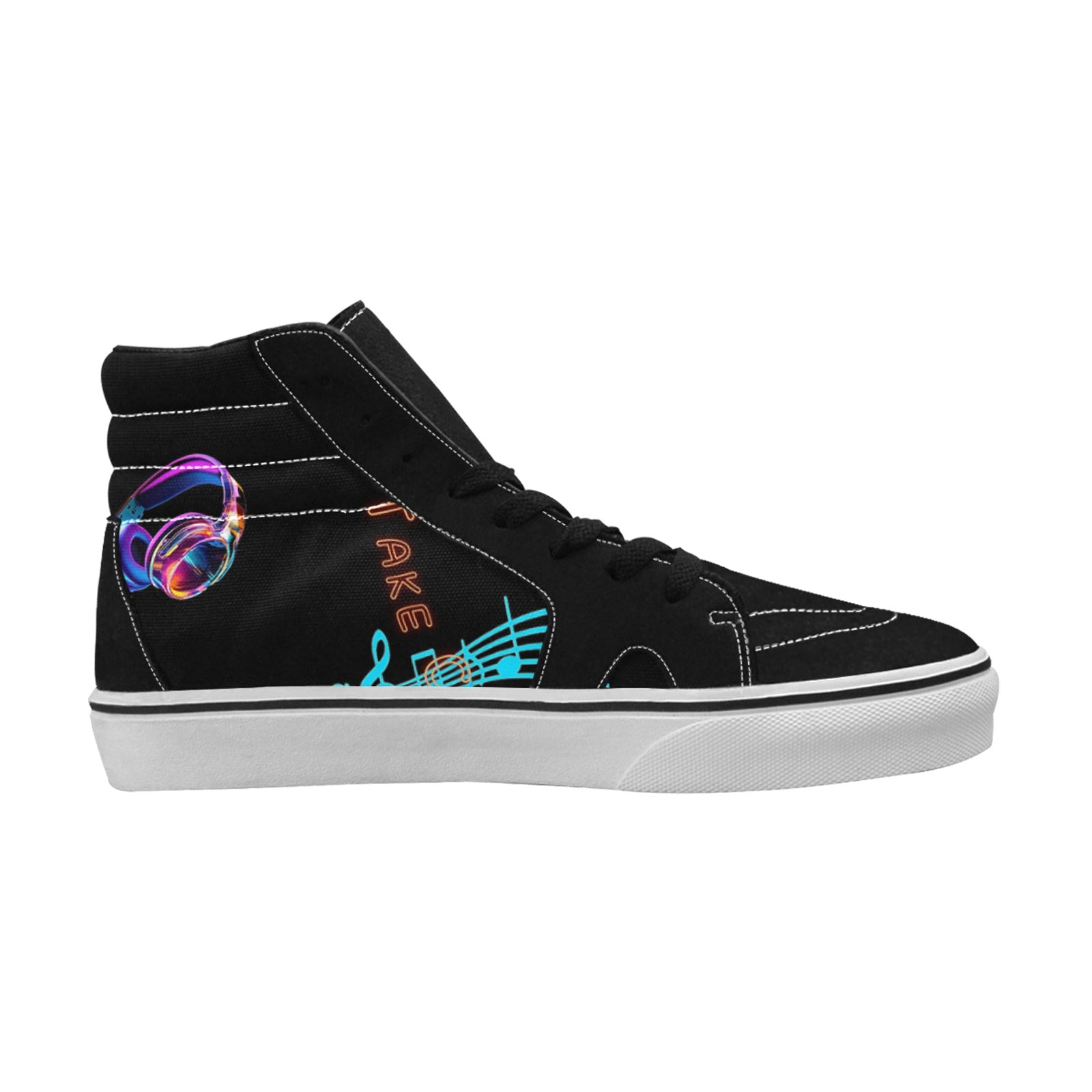 “Let the Music Take Control” " Women's High Top Canvas Shoes