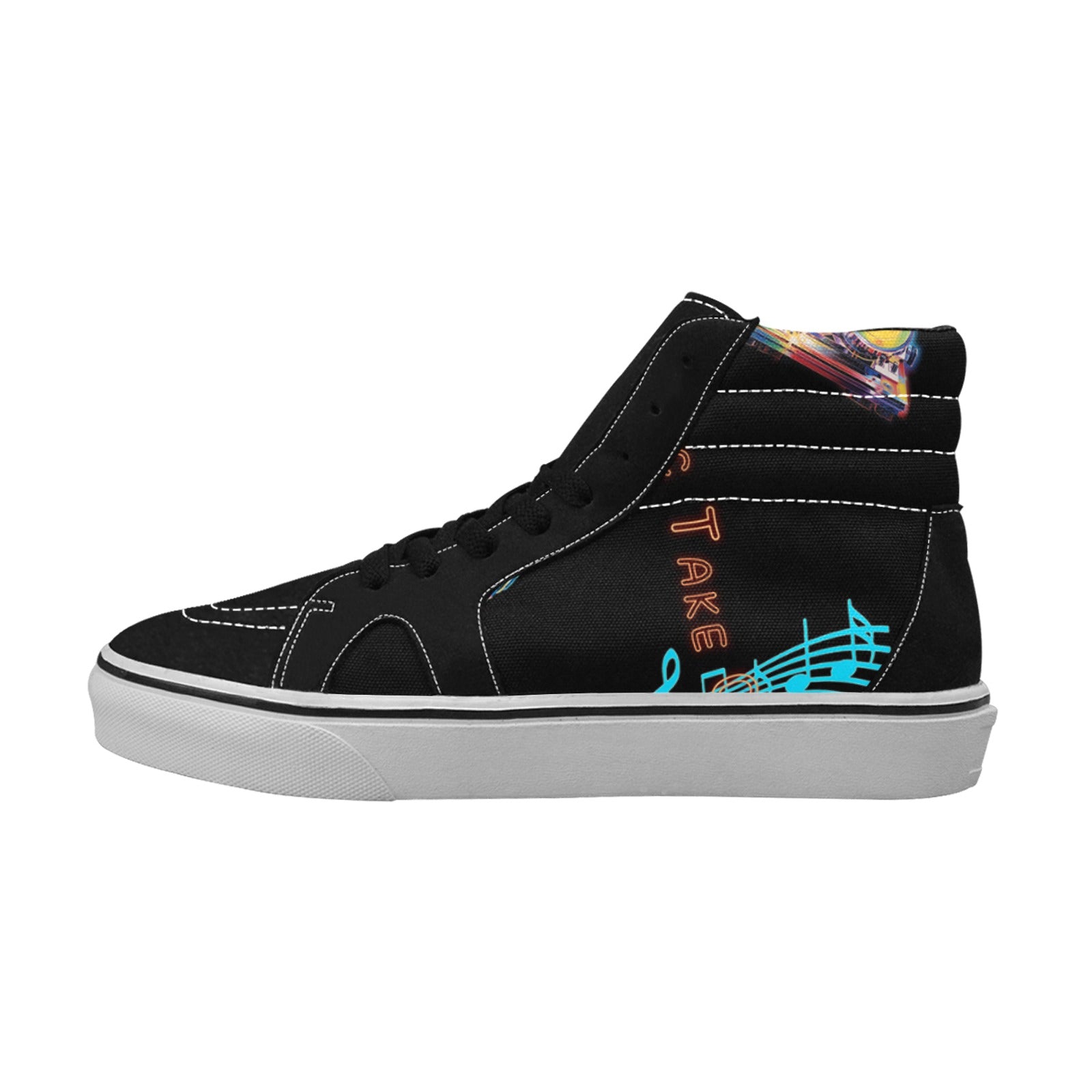 “Let the Music Take Control” " Women's High Top Canvas Shoes