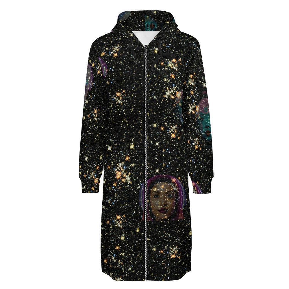 "Girls from Quintuplet Galaxy Cluster" Women's Long Hoodie