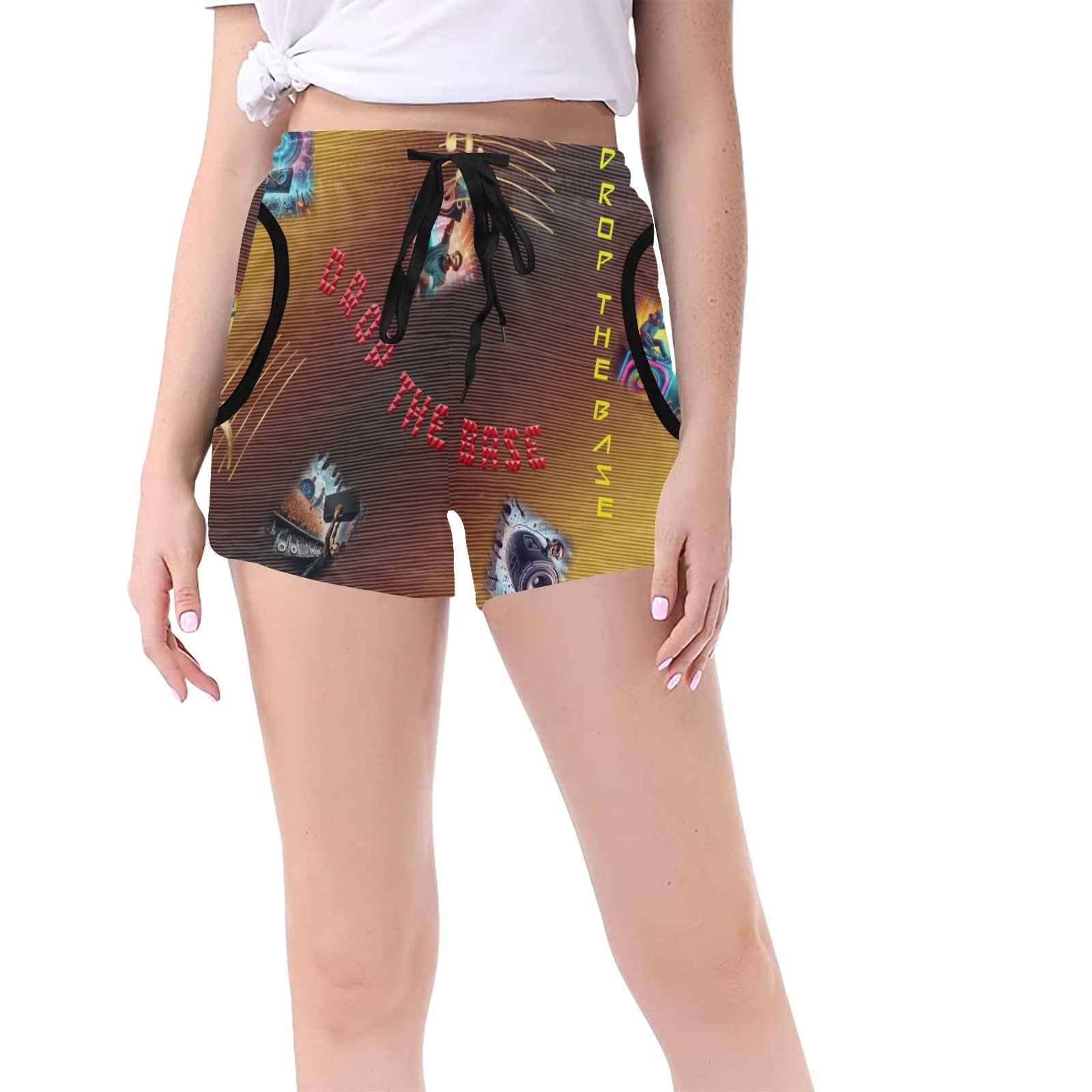 “Drop the Base” Women's Mid-Length Board Shorts