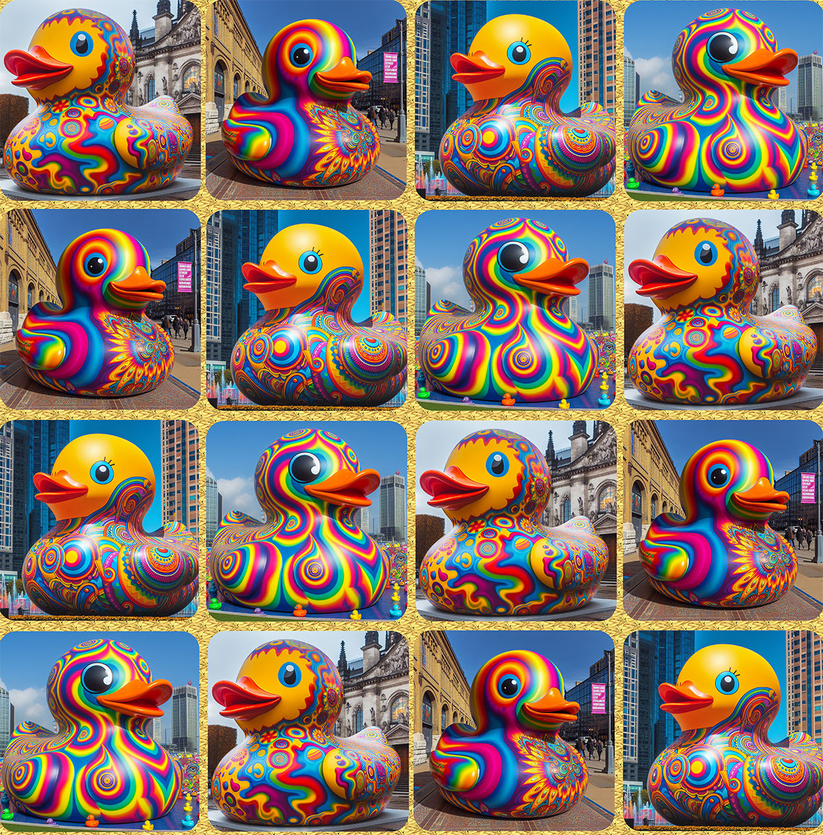 Top de manga larga con orejas de conejo “Psychedelic Rubber Ducky”