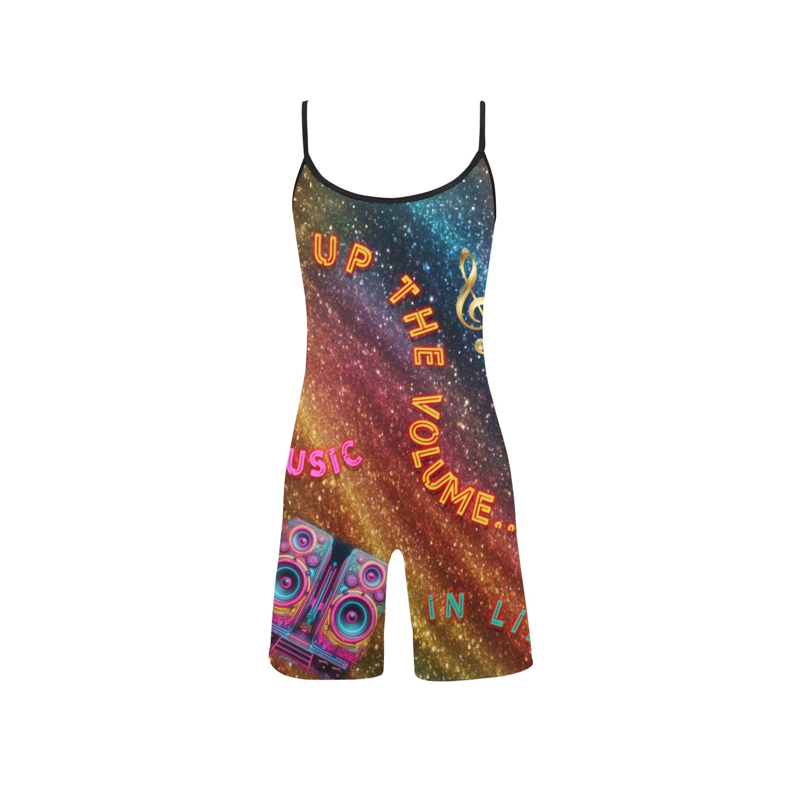 “Turn Up the Volume” Women's Short Bodysuit