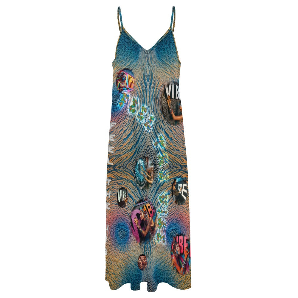 Vestido con tirantes hasta los tobillos “Feel the Vibe”