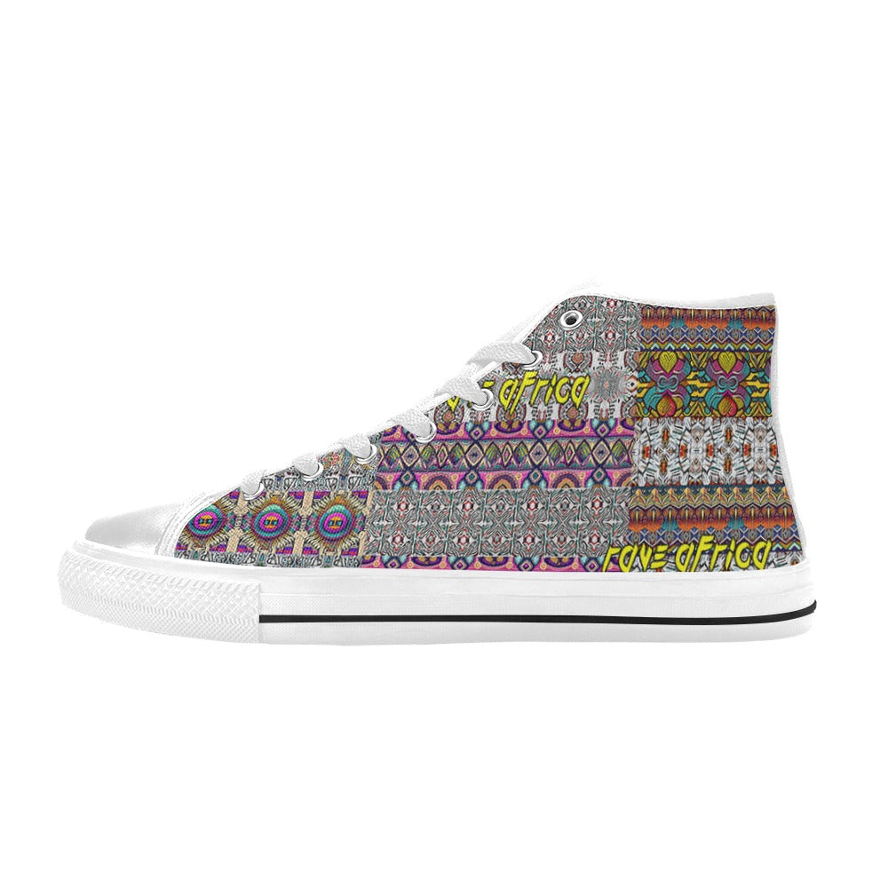 “Rave Africa” Men’s Aquila High Top Canvas Shoes