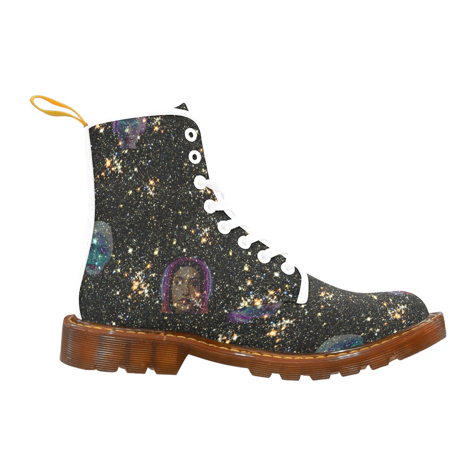 "Girls from Quintuplet Galaxy Cluster" Women's Lace Up Canvas Boots