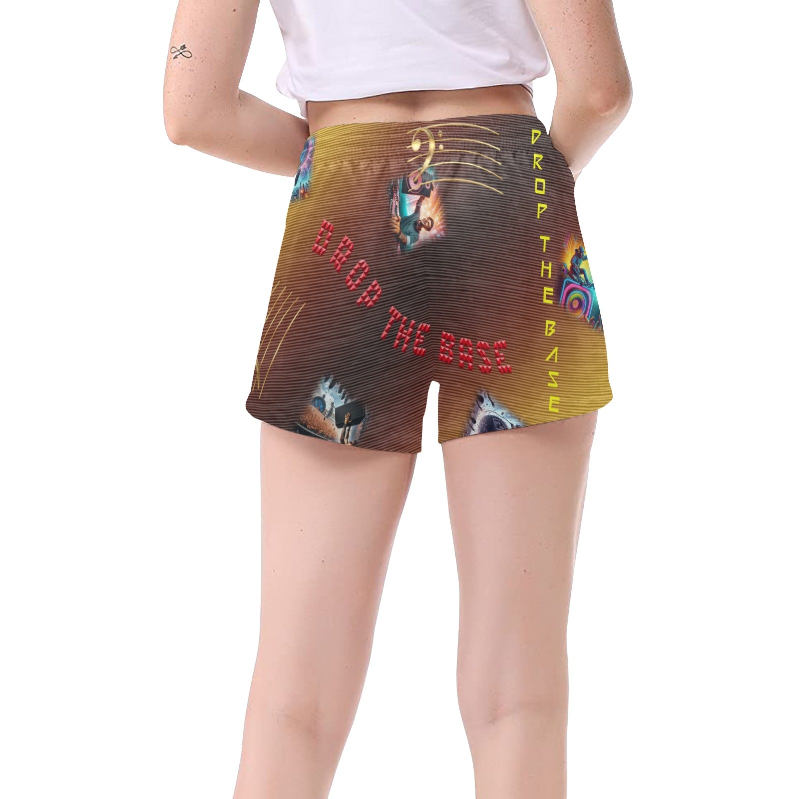 “Drop the Base” Women's Mid-Length Board Shorts