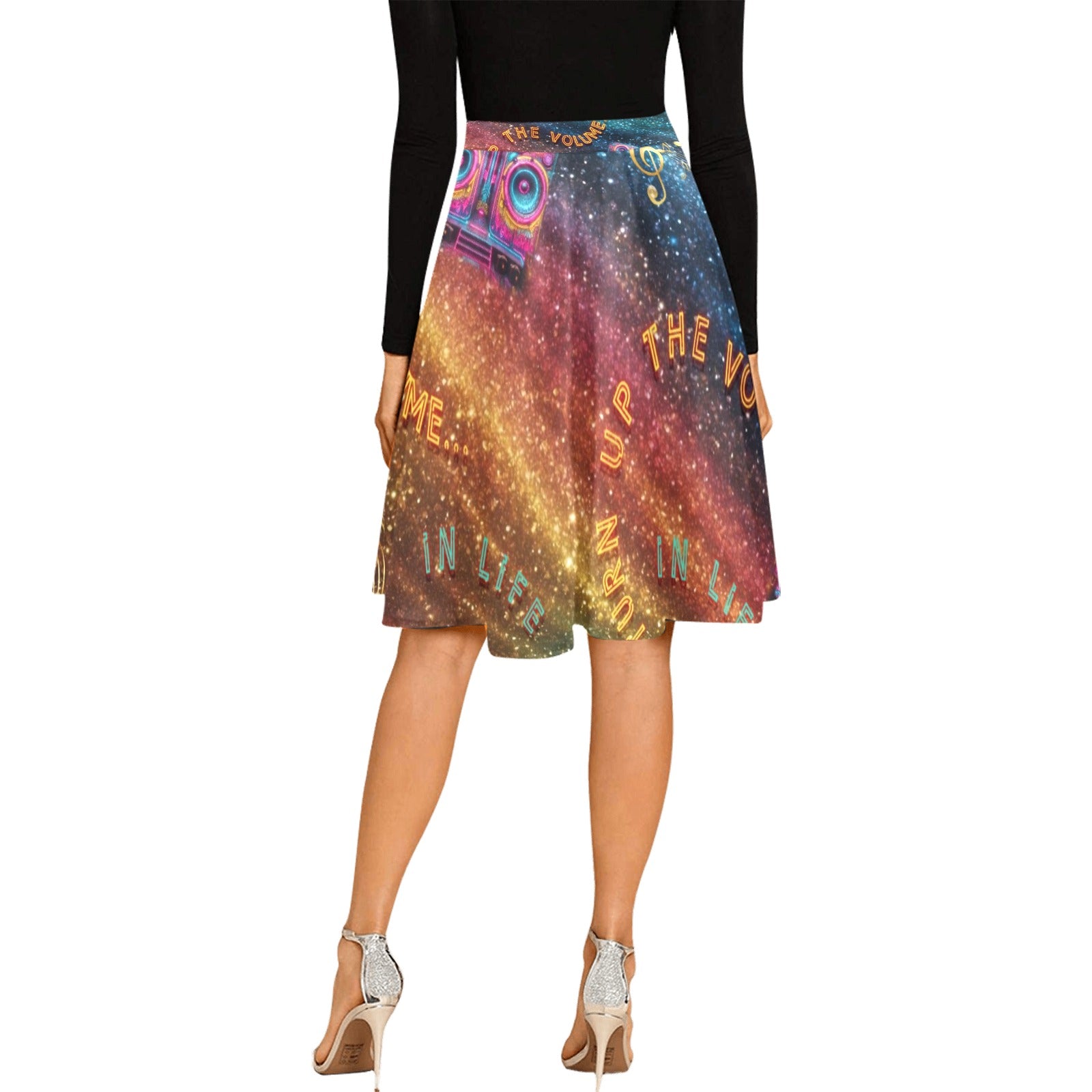 “Turn Up the Volume” Women's Pleated Midi Skirt