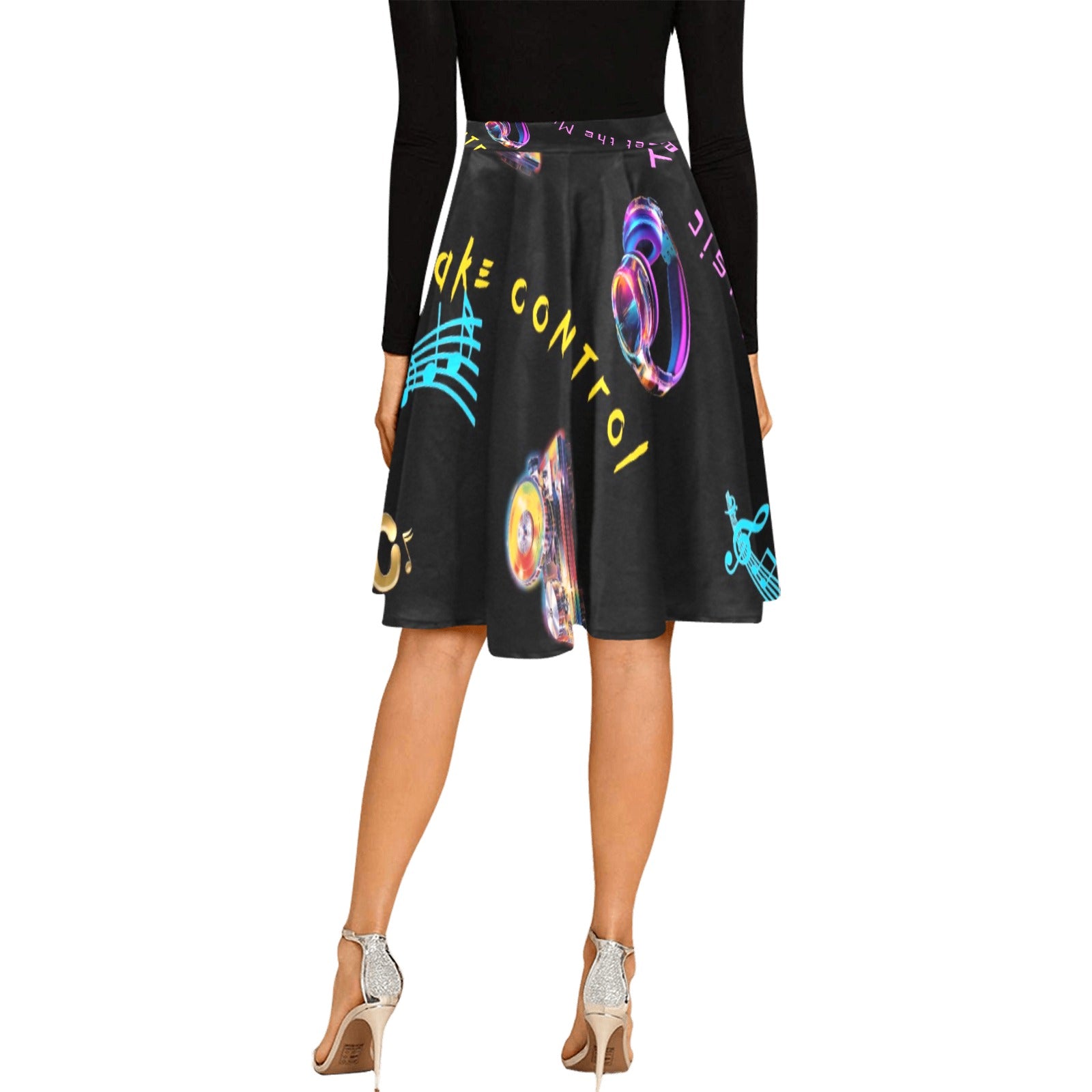 “Let the Music Take Control” Women's Pleated Midi Skirt