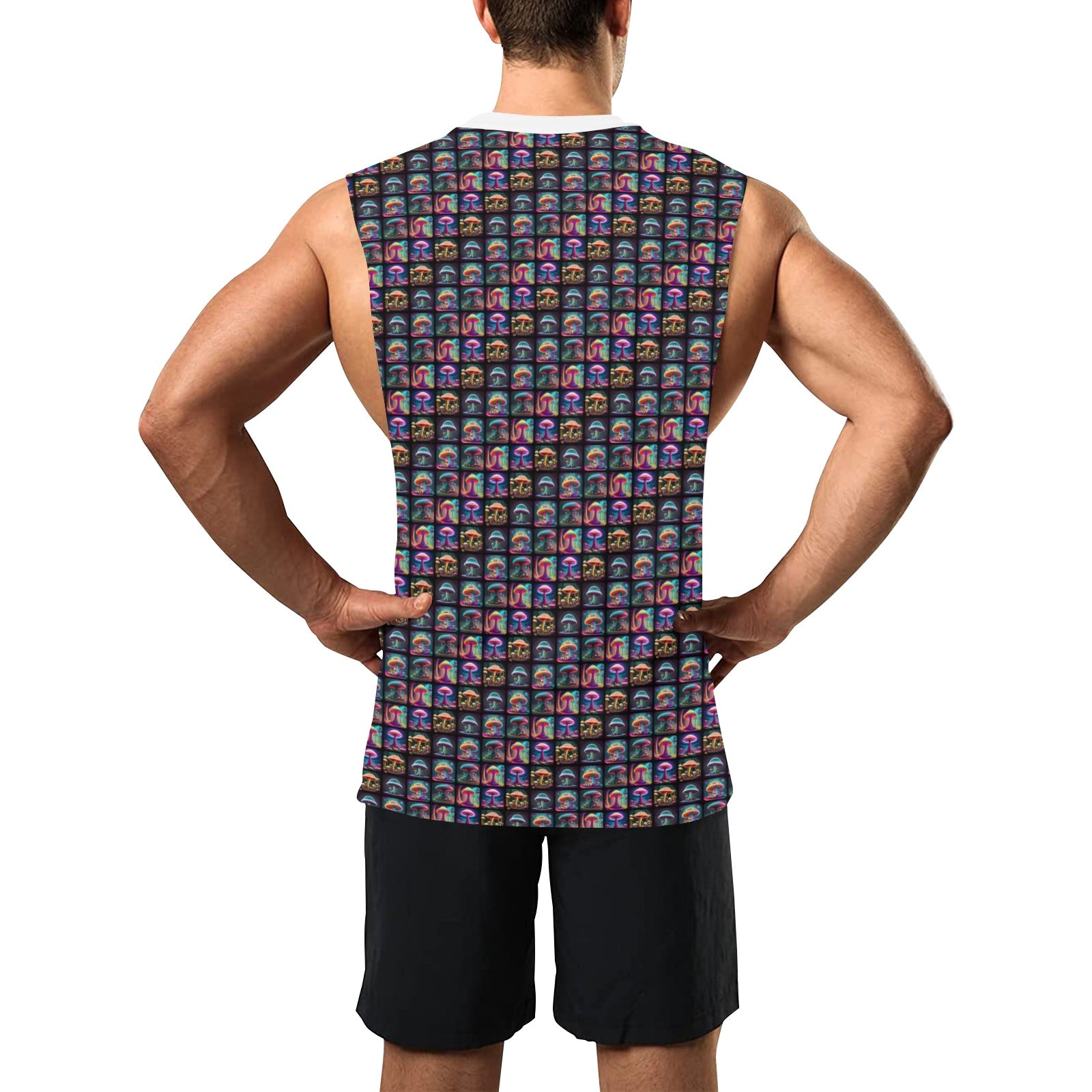 Camiseta sin mangas de entrenamiento con lados abiertos para hombre (T72)