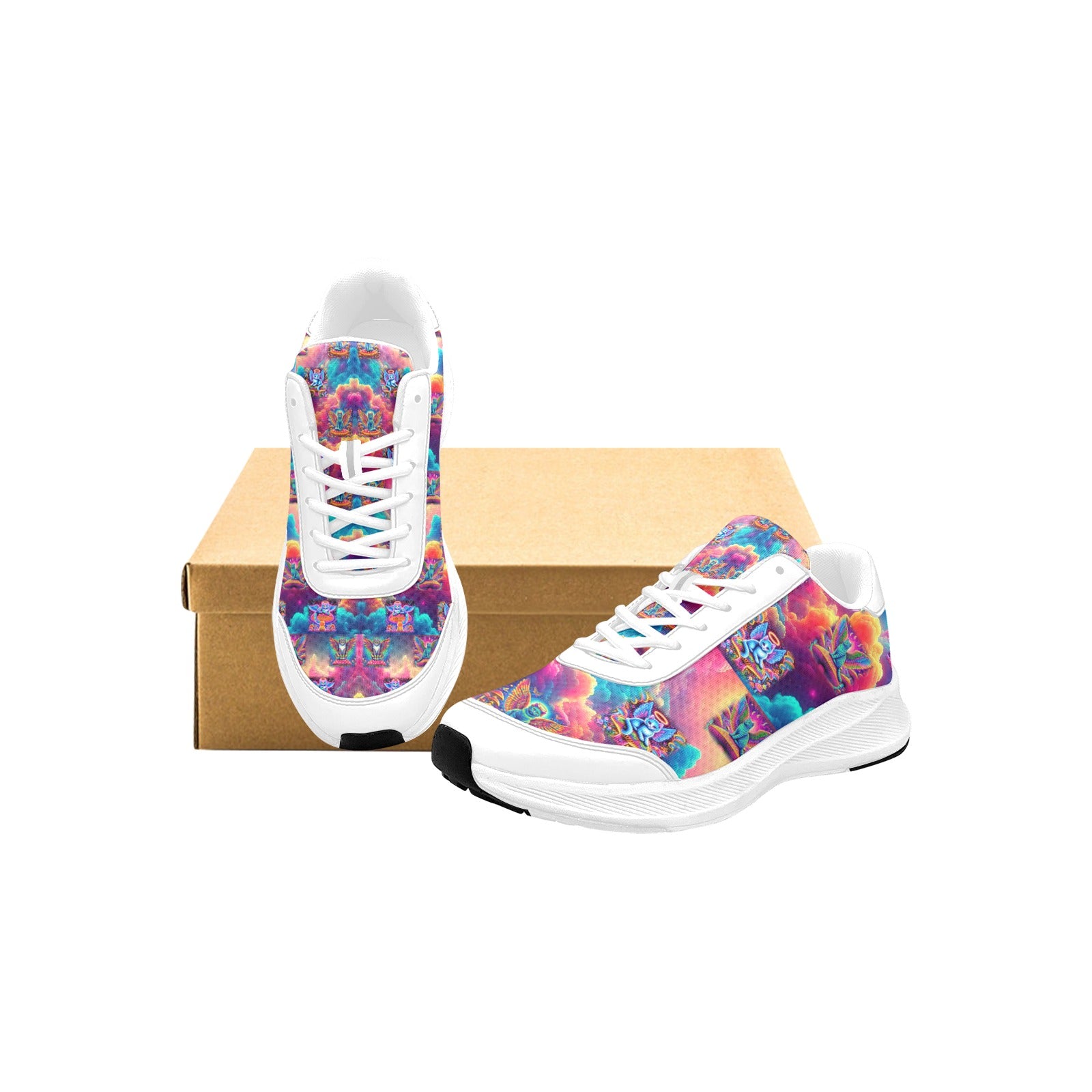 “Heavenly Angel Cats on Psychedelic Mushrooms” Women's Mudguard Running Shoes