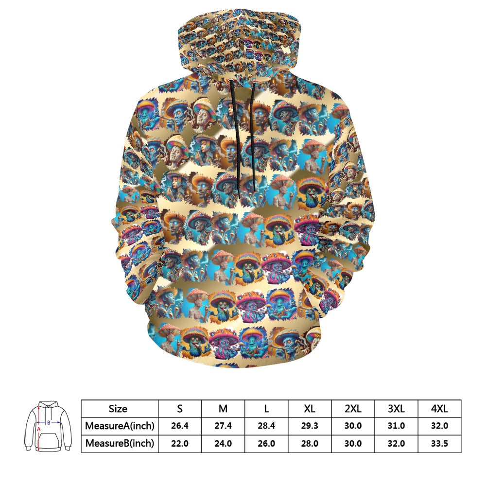 "Toking Psychedelic Mushroom People" Men's Hoodie