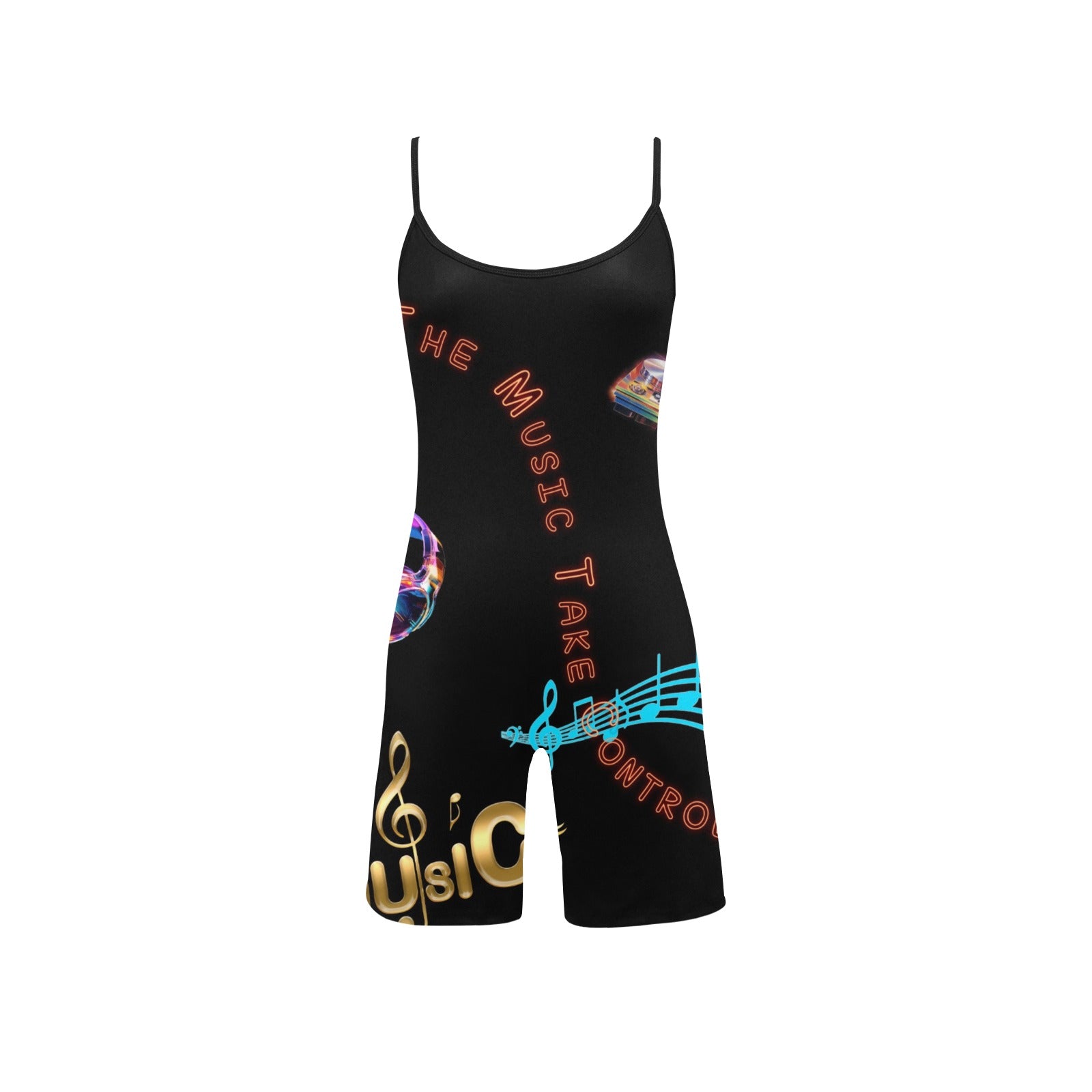 “Let the Music Take Control” Women's Short Bodysuit