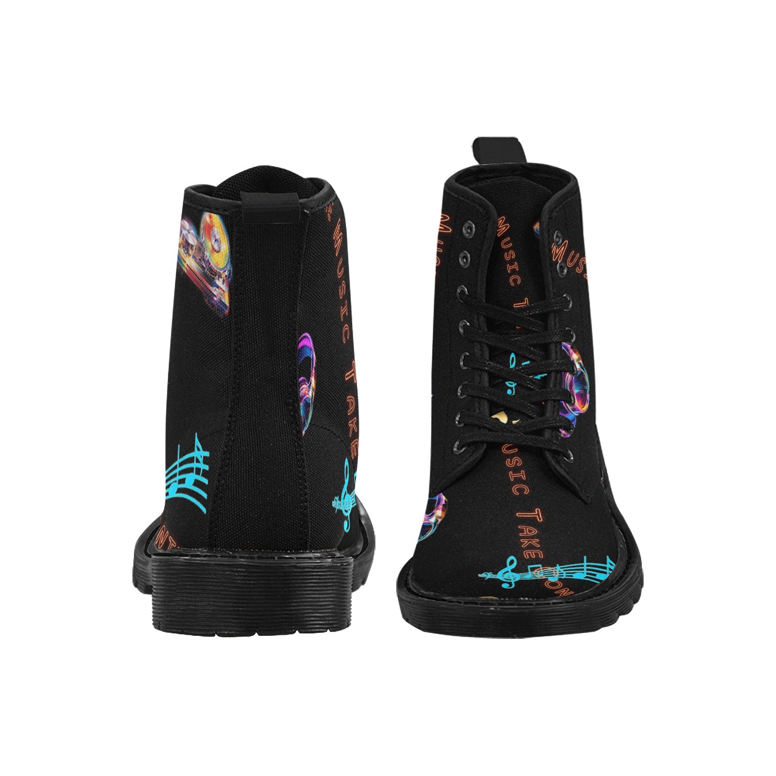 “Let the Music Take Control” "Botas de lona con cordones para mujer